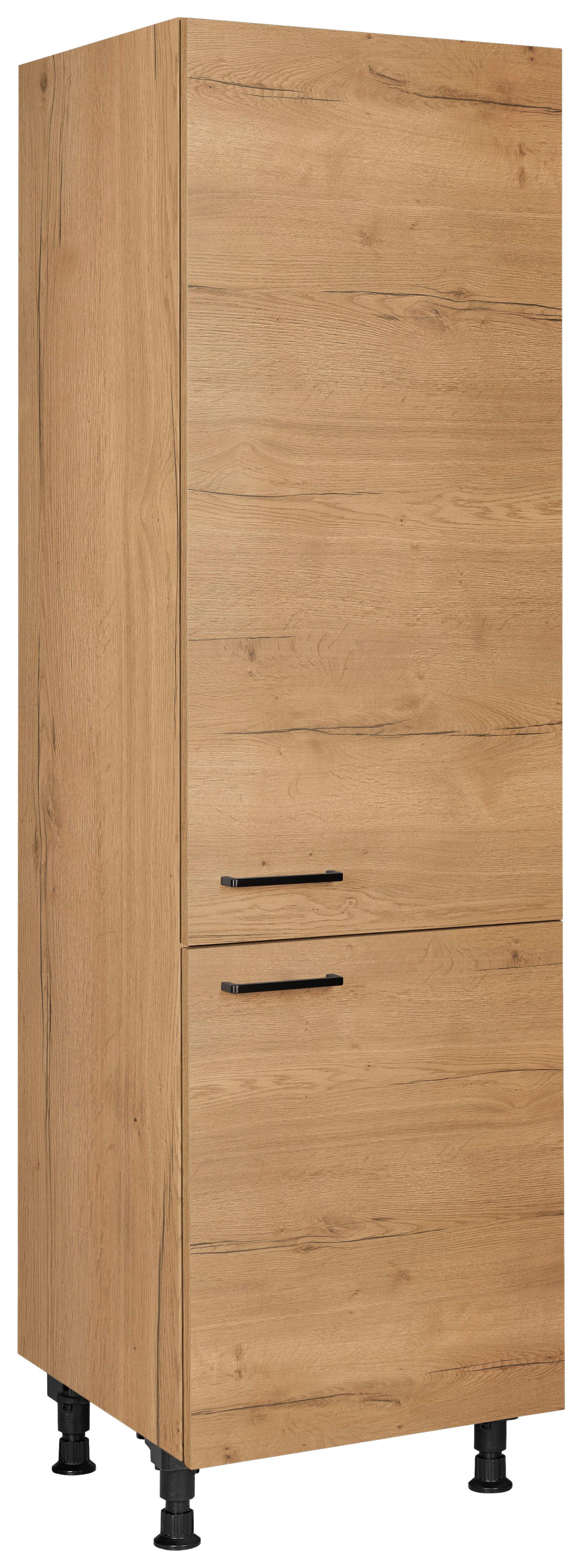 Geräteumbauschrank Structura Eiche - Eichefarben/Schwarz, MODERN, Holzwerkstoff/Metall (60/216,6/58cm) - Nobilia