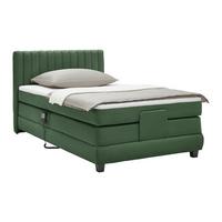Boxspring Krevet Dixon - tamno zelena/crna, Konvencionalno, drvni materijal/drvo (120/200cm) - Premium Living