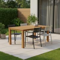 Gartentisch Paraiba Akazie ca. 185x75x90cm - Akaziefarben, ROMANTIK / LANDHAUS, Holz (185/90/75cm) - Gardenson