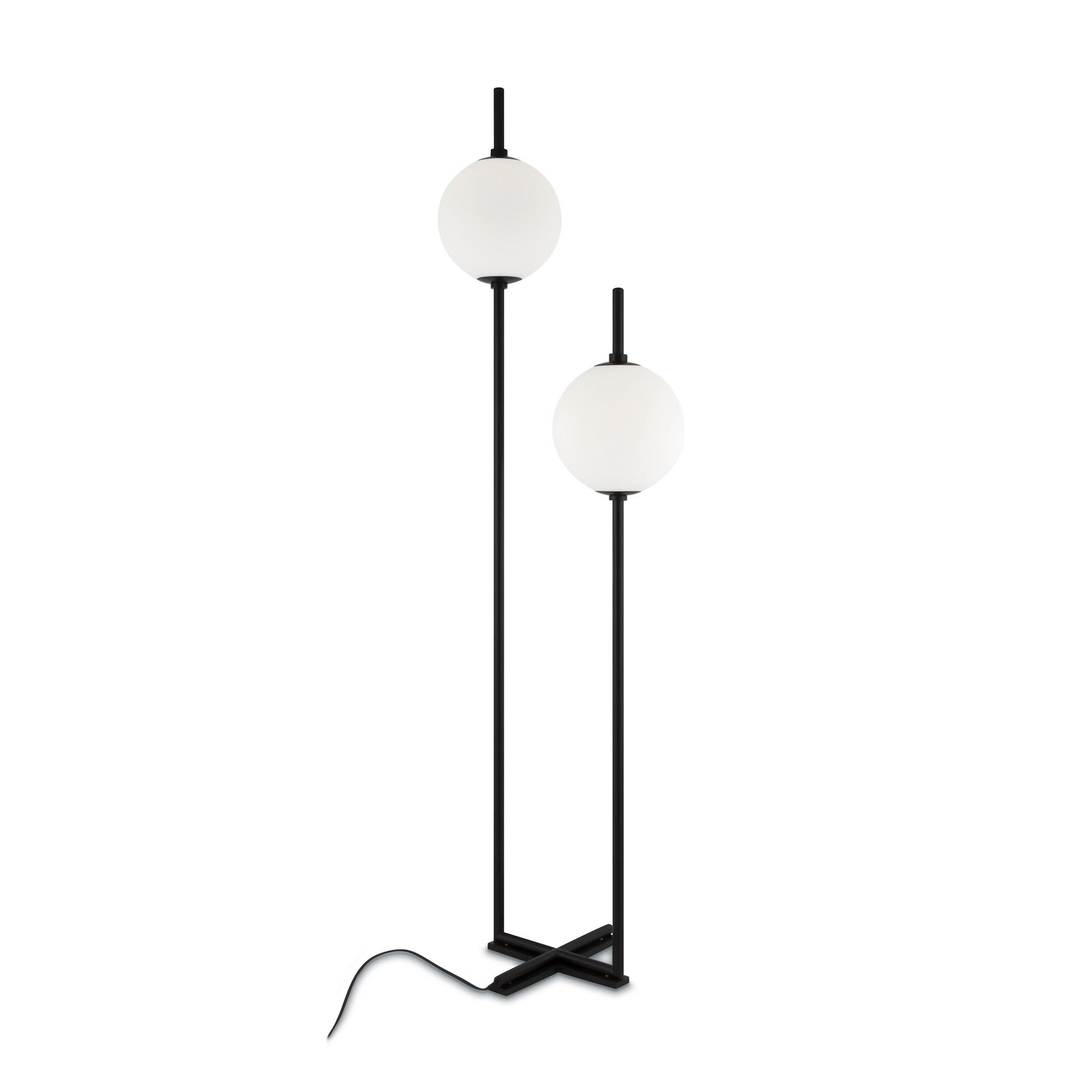 Stehleuchte The Sixth Sense Schwarz max. 12 Watt - Weiss/Schwarz, Trend, Glas/Metall (44/32/150cm) - MAYTONI