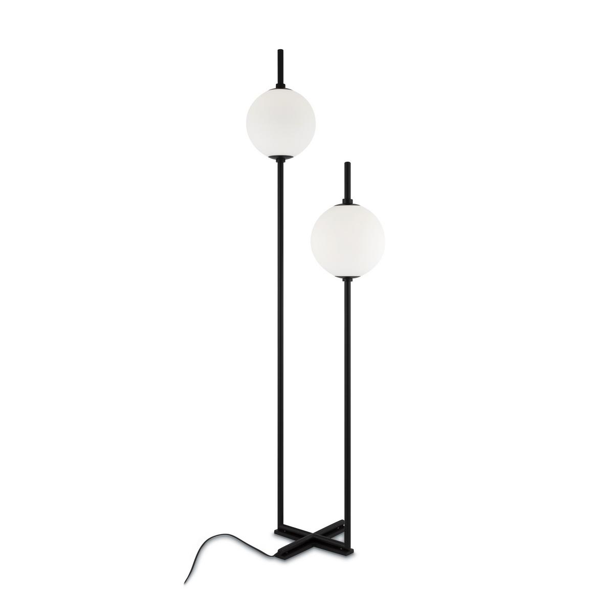 Stehleuchte The Sixth Sense Schwarz max. 12 Watt - Weiss/Schwarz, Trend, Glas/Metall (44/32/150cm) - MAYTONI