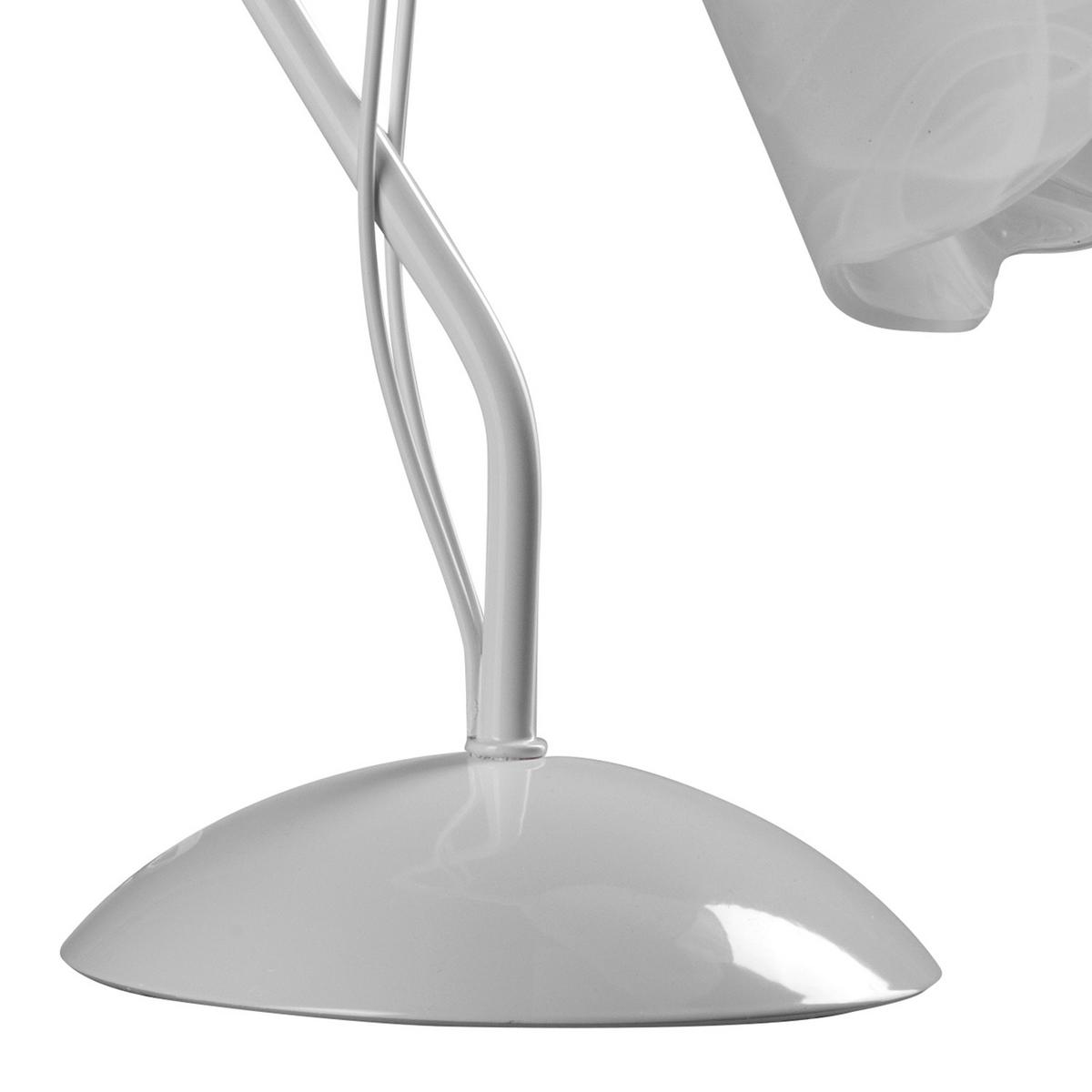 Nachttischleuchte Antron Weiß max. 6 Watt - Weiß, KONVENTIONELL, Glas/Metall (25/35cm)