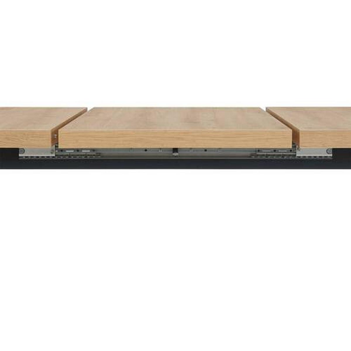 Ausziehtisch in Schwarz/Eiche Artisan - Eichefarben/Schwarz, Modern, Holzwerkstoff/Metall (140-190/90/75cm) - Mömax