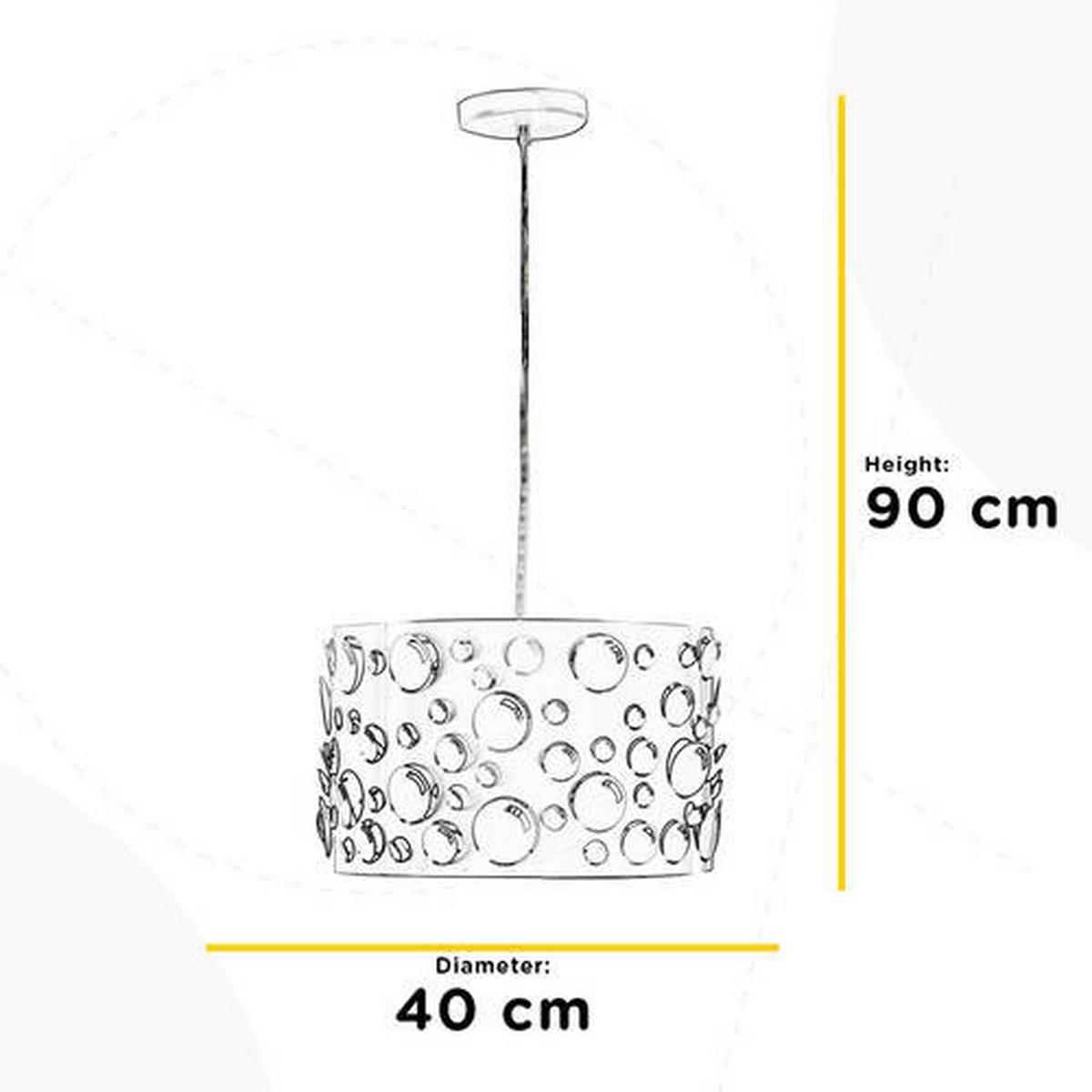 Hängeleuchte Bollicine Weiß max. 22 Watt - Weiß, Design, Metall (40/90cm)