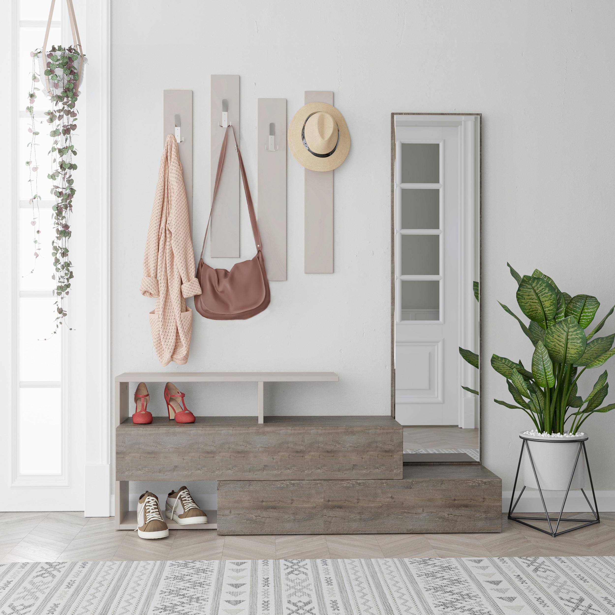 Garderobe Ramda ca. 137x154x35 cm Mokka - Braun/Mokka, Design, Holzwerkstoff (137/154/35cm) - Livetastic