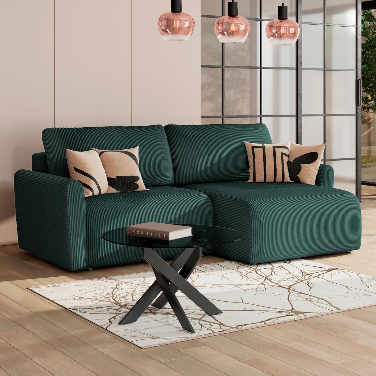 Kutna Garnitura Josh - tamno zelena, Trend, tekstil (229/146cm) - Best Price