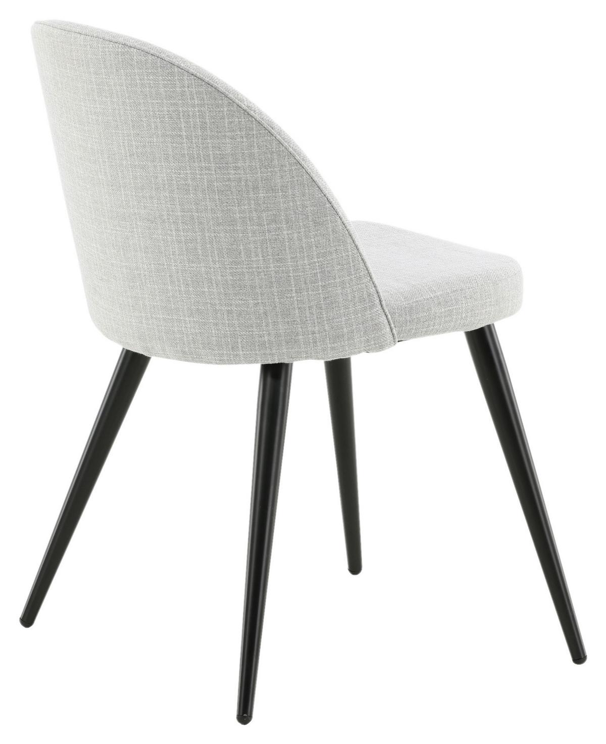 STUHL-SET VELVET - Hellgrau/Schwarz, Design, Textil/Metall (50/77/48cm) - Livetastic