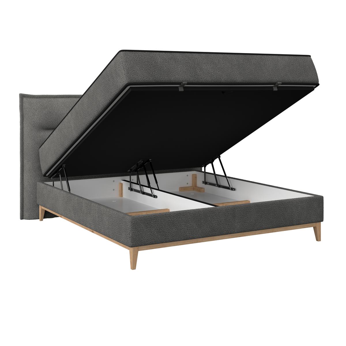 Pat box SMILE - antracit, Konventionell, lemn/metal (180/200cm) - Premium Living