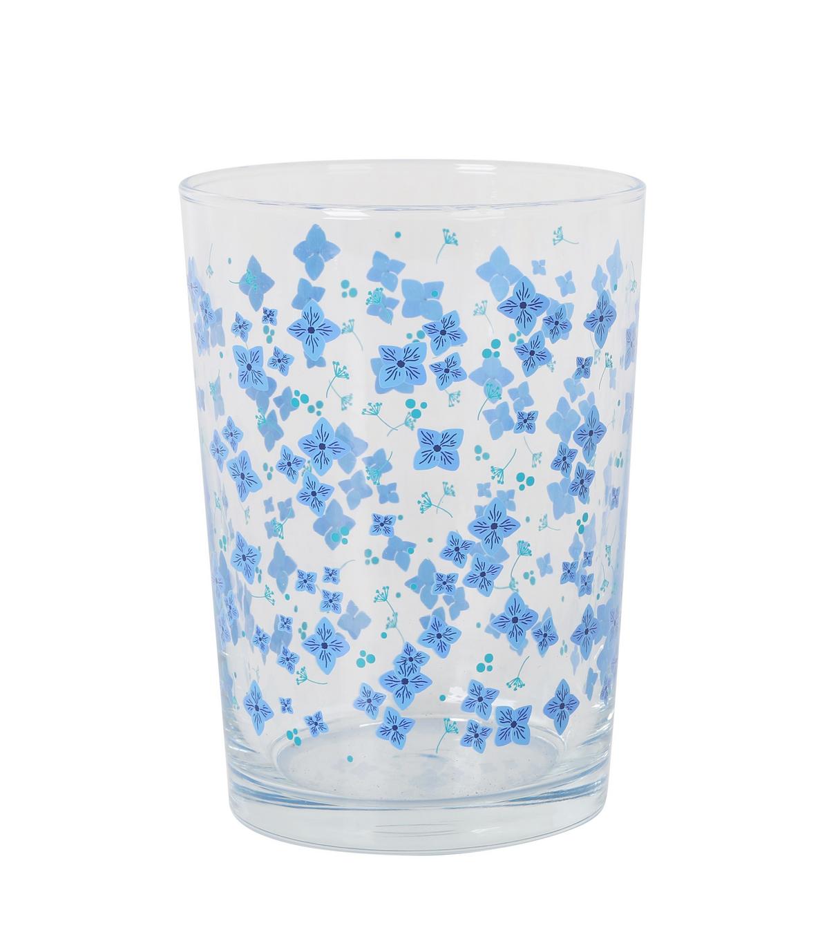 Set de pahare 4/1 Flores, cca. 520 ml - albastru, Basics, sticlă (9/12cm)