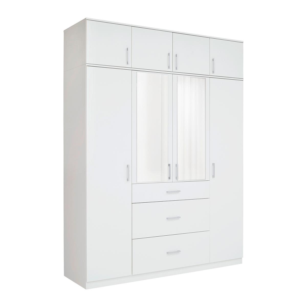 Aufsatzschrank Lasse 4T Weiß - Weiß/Grau, KONVENTIONELL, Holzwerkstoff/Kunststoff (180/40/55cm) - Mömax