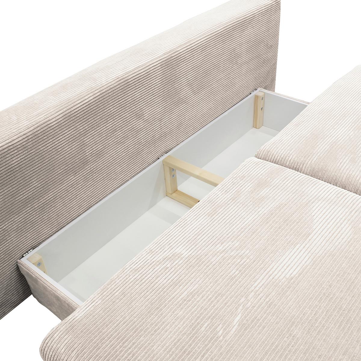 Canapea extensibila FIORE - bej, Design, textil (202/85/99cm) - Modern Living
