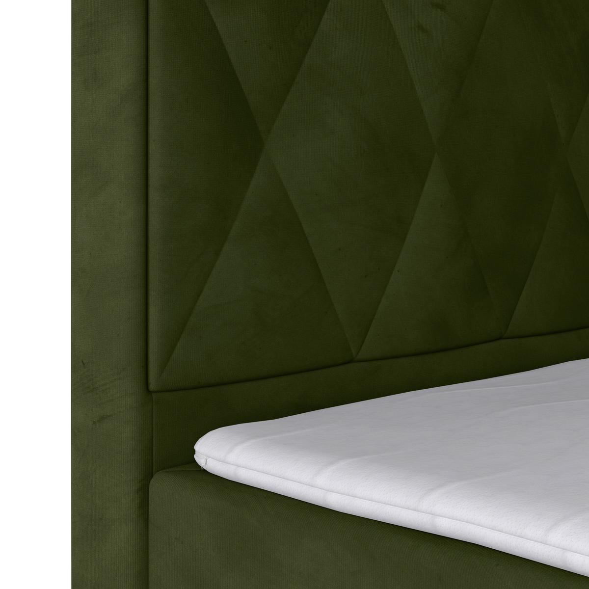Boxspringbett Porto ca. 180x200 cm Grün - Grün, MODERN, Holz/Kunststoff (180/200cm) - MID.YOU