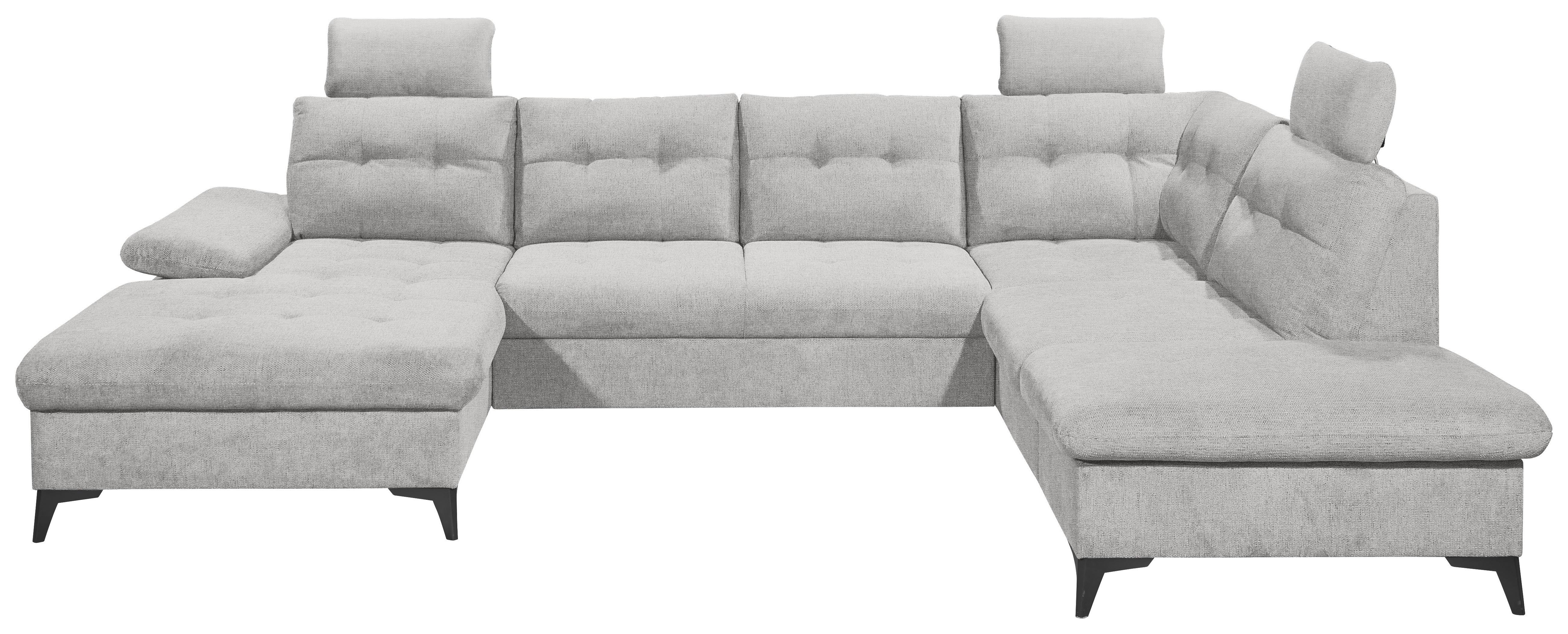 Wohnlandschaft Durban U ca. 170x324x218 cm Grau - Schwarz/Grau, KONVENTIONELL, Kunststoff/Textil (170/324/218cm) - MID.YOU