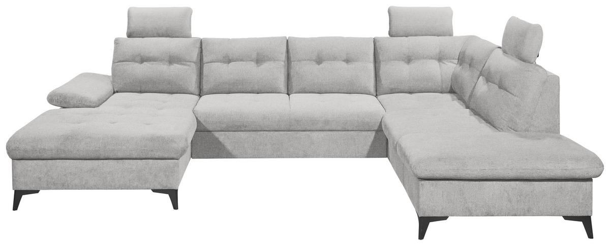 Wohnlandschaft Durban U ca. 170x324x218 cm Grau - Schwarz/Grau, KONVENTIONELL, Kunststoff/Textil (170/324/218cm) - MID.YOU