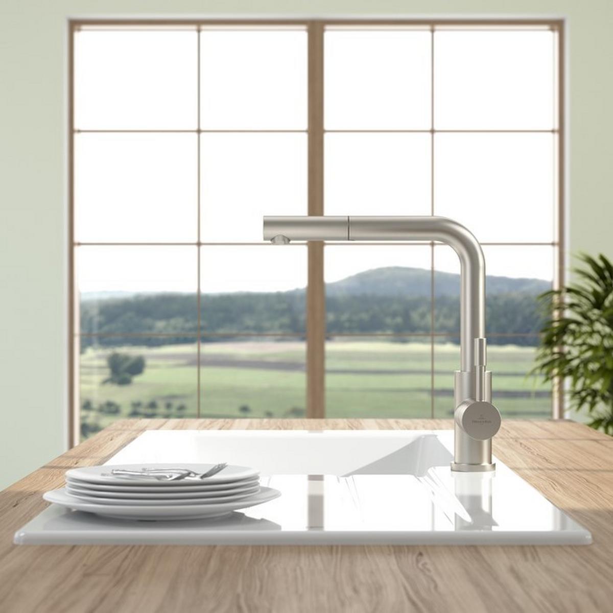 ARMATURA KUCHENNA 969701LC VILLEROY&BOCH - kolor stalowy, Basics, metal (4,5/30,5/27,5cm) - Villeroy & Boch