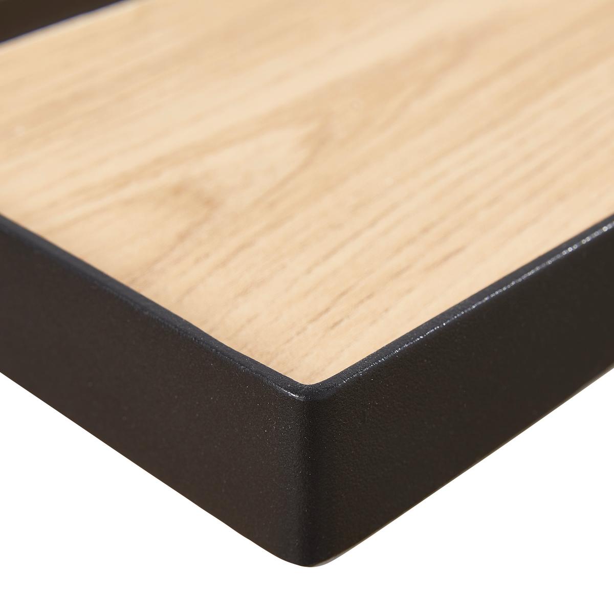 PÓŁKA ŚCIENNA RICKY - kolor dębowy/czarny, Basics, materiał drewnopochodny/metal (110/3/15cm) - Xora