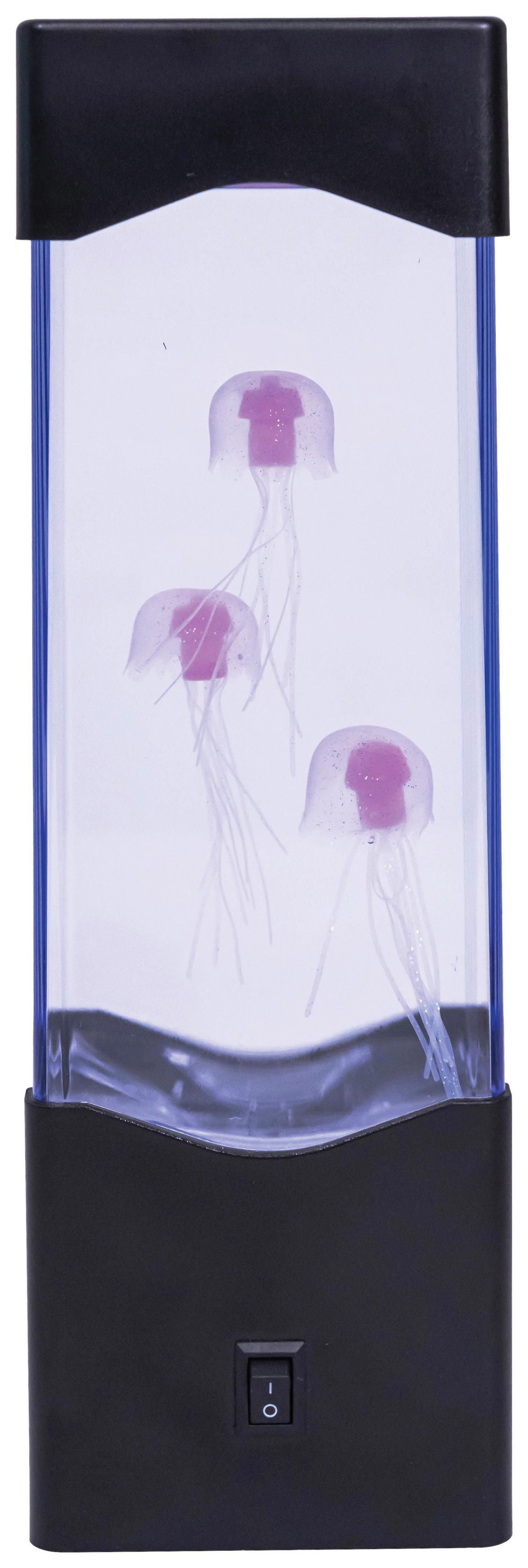 LED-Dekoleuchte Qualle in Schwarz/Transparent max. 1,2 W - Transparent/Schwarz, MODERN, Kunststoff (7,95/7,5/23cm) - Modern Living
