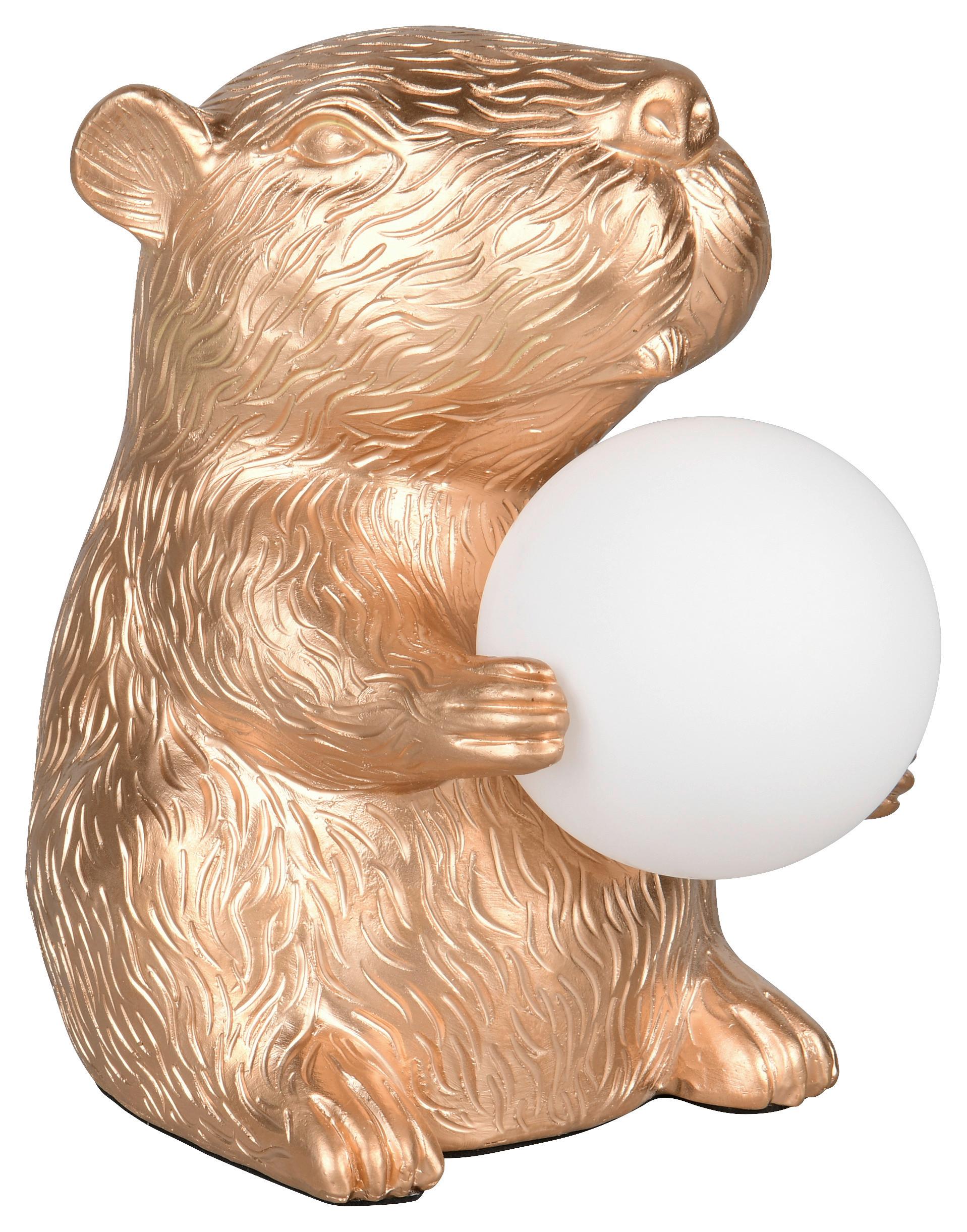 Tischleuchte Werner Goldfarben max. 5 Watt - Goldfarben, Modern, Glas/Kunststoff (25/23/16cm) - Mömax