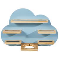 REGAŁ ŚCIENNY K008 - TREND - - kolor naturalny/jasnoniebieski, Trend, drewno (50/32,5/15cm) - Ben'n'jen