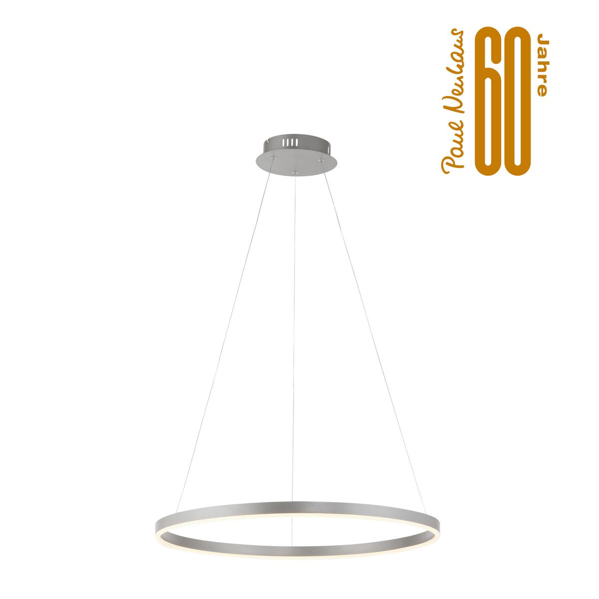 LAMPA WISZĄCA LED 15394-95 RITUS - kolor aluminiowy, Design, tworzywo sztuczne/metal (58,5/58,5/120cm)