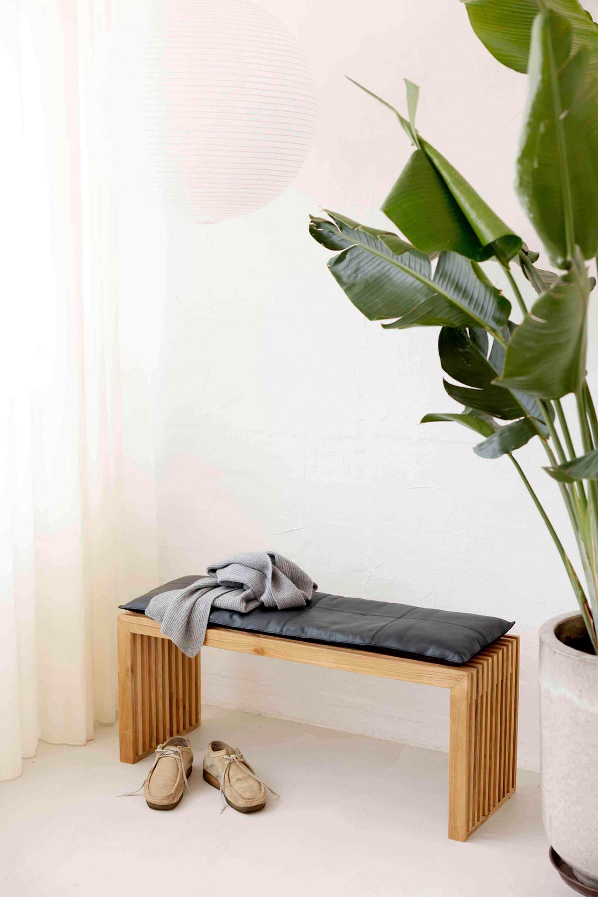 Sitzbank Rib - Teakfarben, Konventionell, Holz (104/43/35cm) - MID.YOU