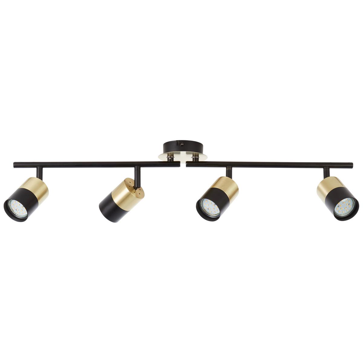 Deckenleuchte Maribel in Schwarz/Messing max. 5 Watt - Messingfarben/Schwarz, Design, Metall (76,5/16,8/18cm) - Brilliant