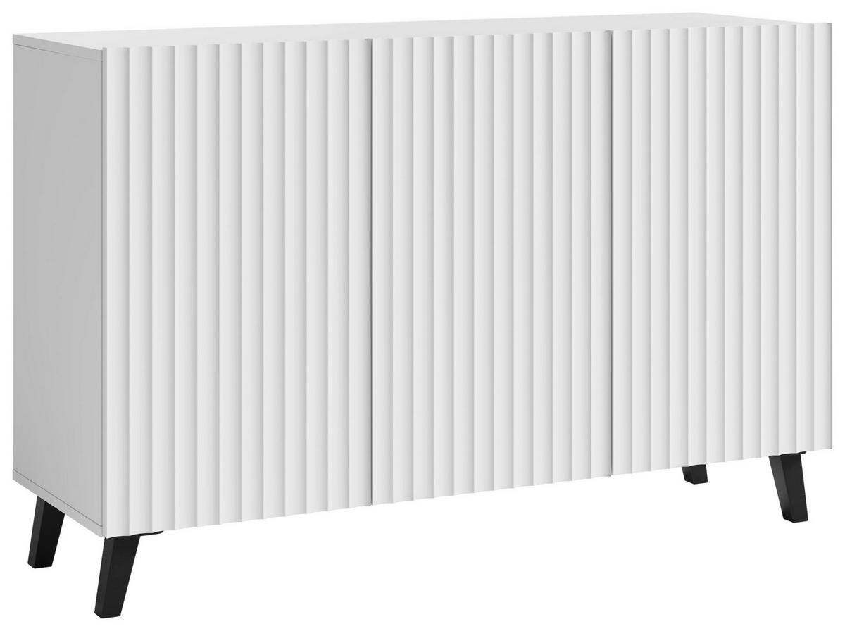 Sideboard Phuket ca. 120x78 cm Weiß - Schwarz/Weiß, Design, Holzwerkstoff/Kunststoff (120/78/39,1cm) - P & B