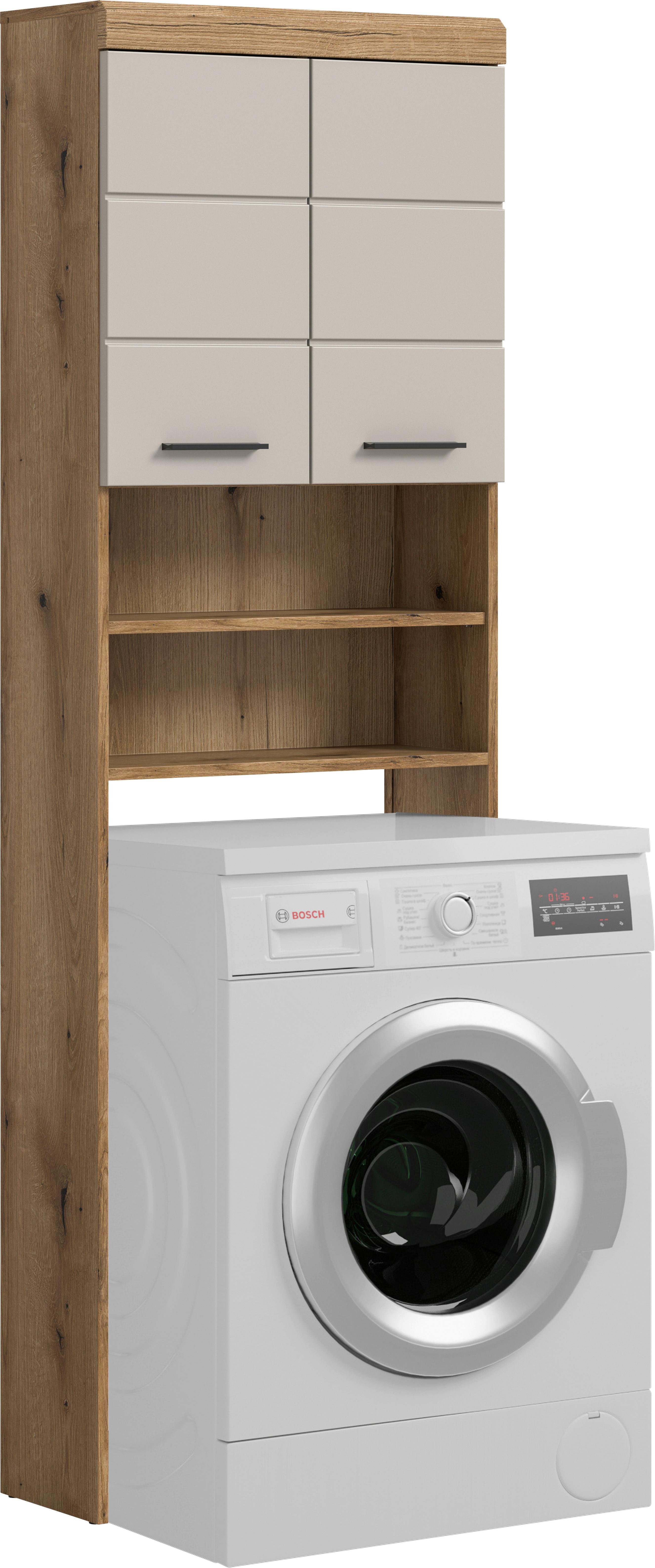 Waschmaschinenschrank Scout ca. 63x191 cm Kaschmir - Kaschmir/Schwarz, MODERN, Holzwerkstoff/Kunststoff (63/191/34cm) - MID.YOU