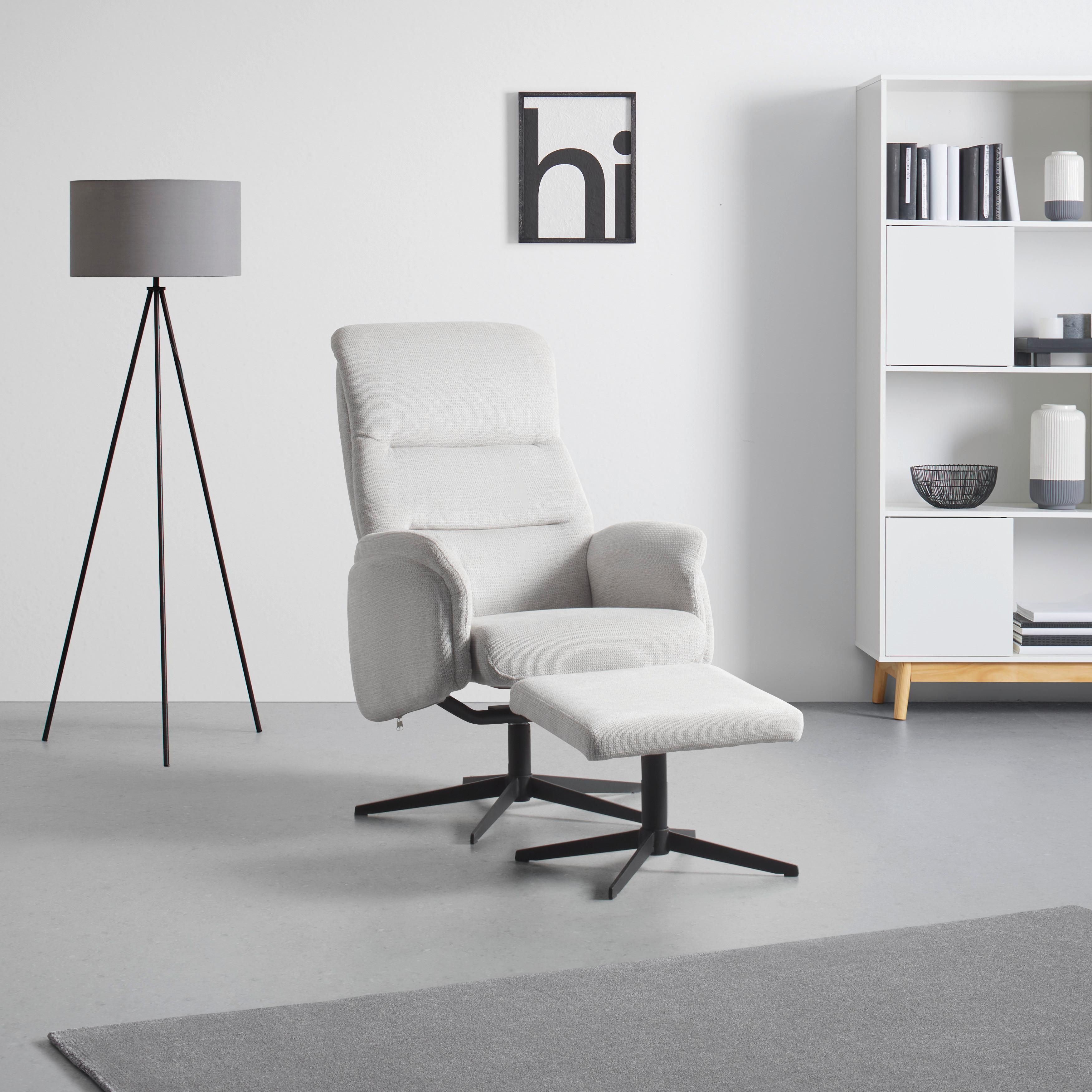 RELAXFÅTÖLJ STAR - ljusgrå/svart, Modern, metall/textil (72/105/91cm) - Mömax