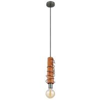 Viseča Svetilka 15456h - siva/rjava, Natur, kovina/les (10/120cm) - Globo