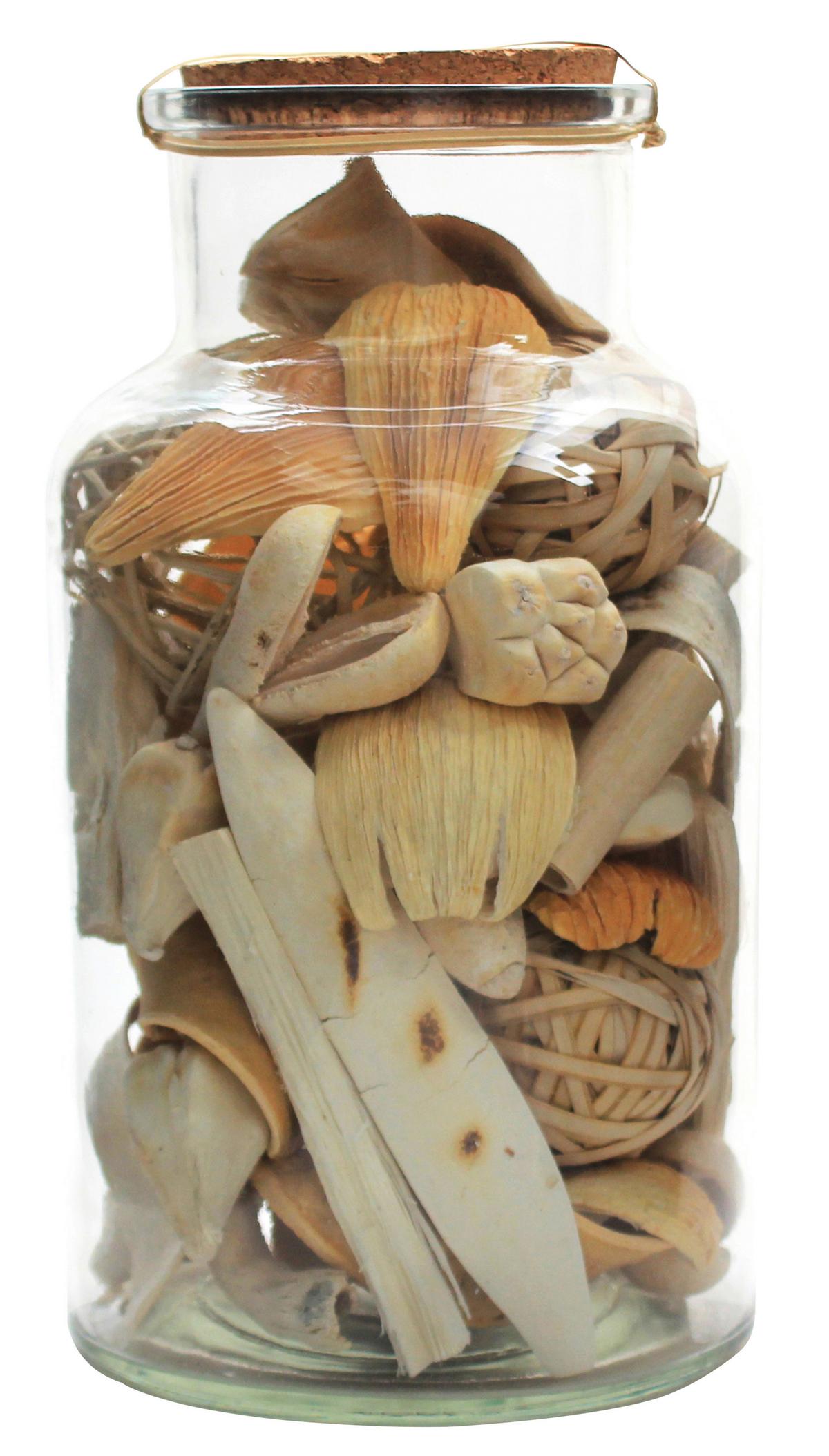 DEKOFLASCHE FLORA - Naturfarben, Lifestyle, Glas/Naturmaterialien (14/27/14cm) - Kayoom