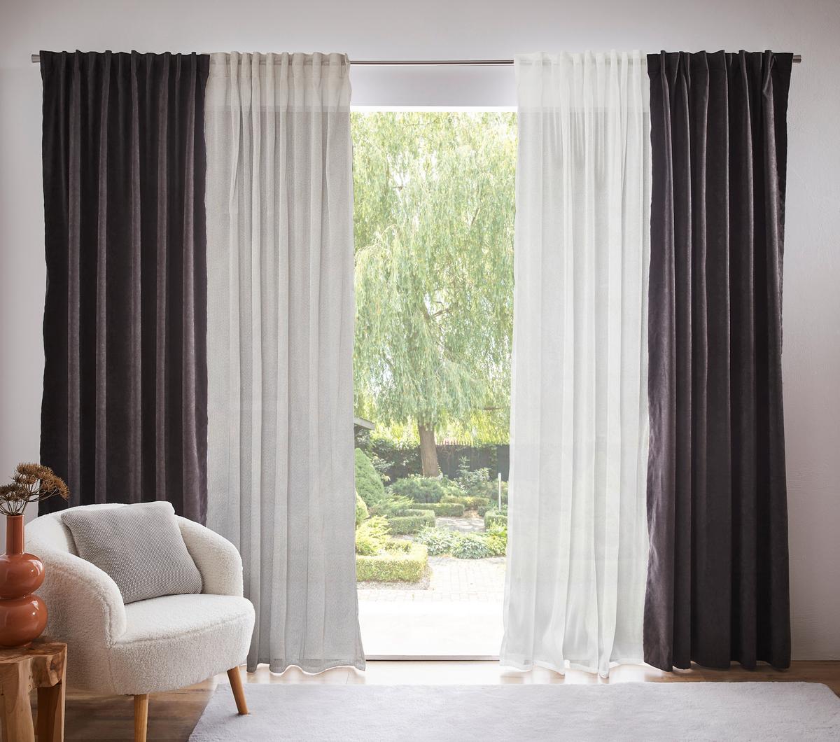 ZASŁONA GOTOWA ALLURE - biały, Basics, tkanina (140/245cm) - Esposa