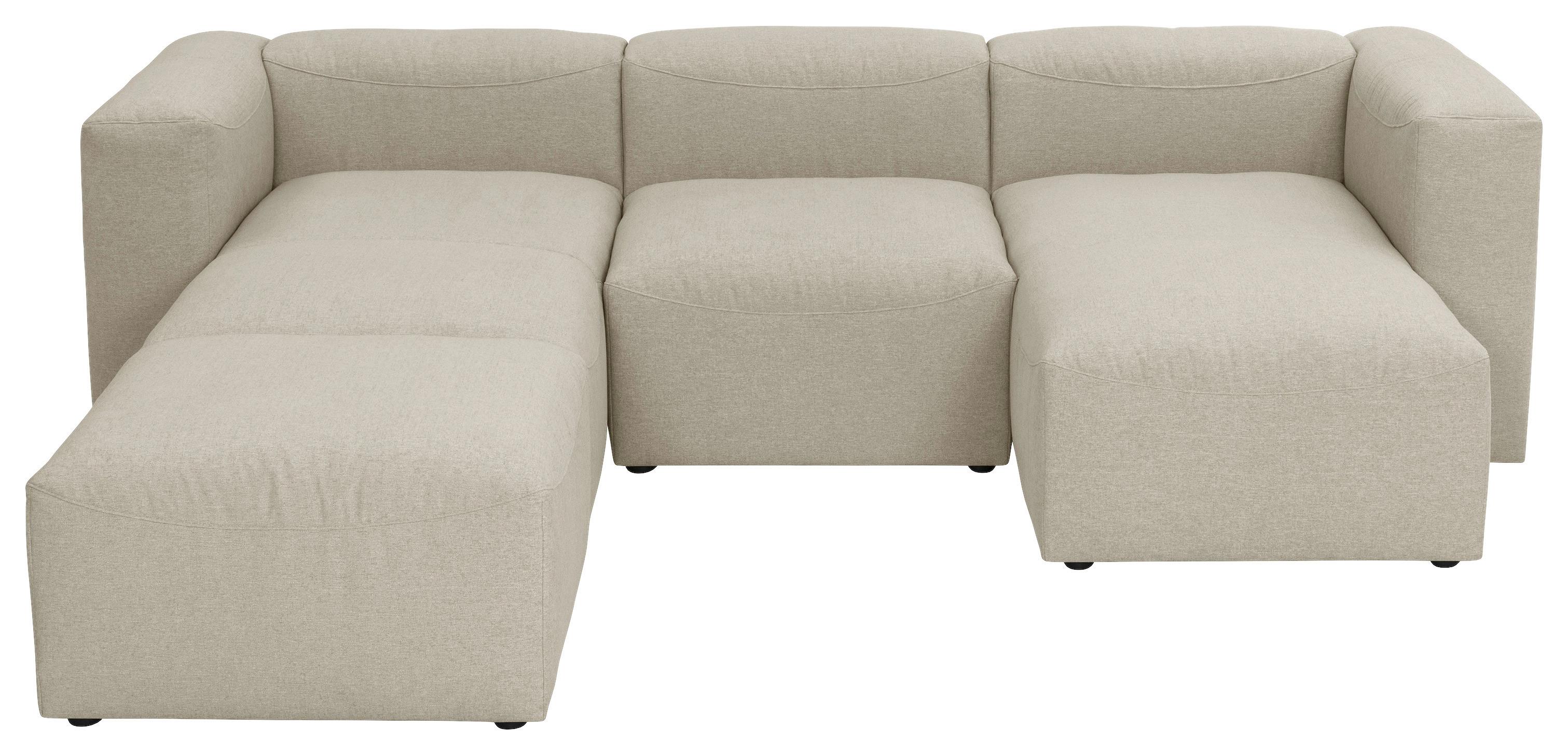 WOHNLANDSCHAFT LENA - Creme, Design, Kunststoff/Textil (235/275/160cm) - Max Winzer