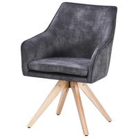 Stol Lisa, Črna - črna/siva, Konvencionalno, tekstil/les (62/83/63cm)