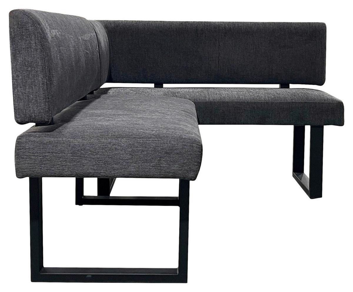 Eckbank Vancouver Grau/Schwarz - Anthrazit/Schwarz, Design, Textil/Metall (181,5/125cm) - MID.YOU