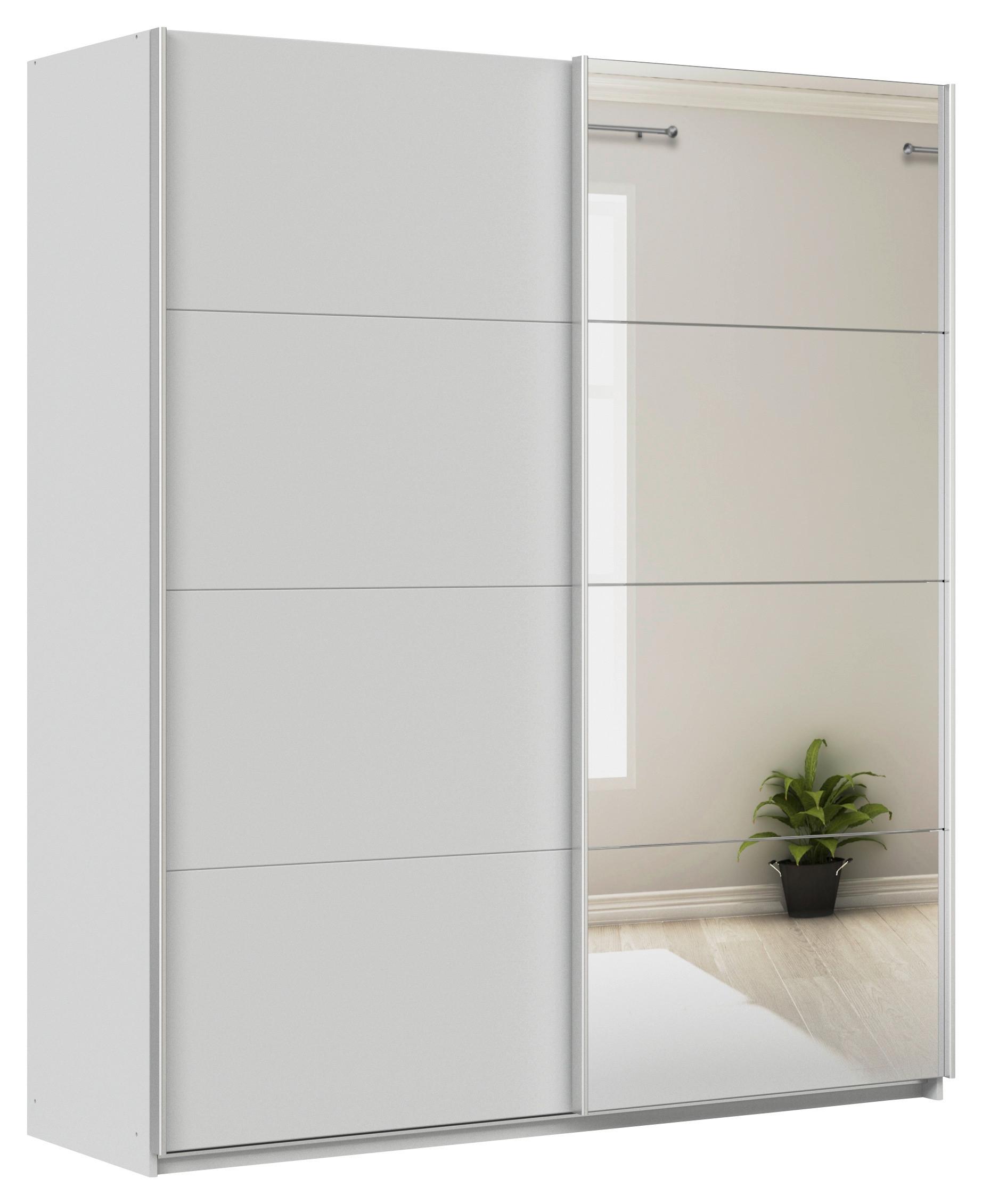 Ormar S Kliznim Vratima Feldkirch - srebrne boje/svijetlo siva, Moderno, drvni materijal/metal (181/210/62cm) - Modern Living