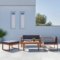 Garnitură grădină Elio - gri închis, Modern, lemn (120/60/68cm) - Bessagi Garden