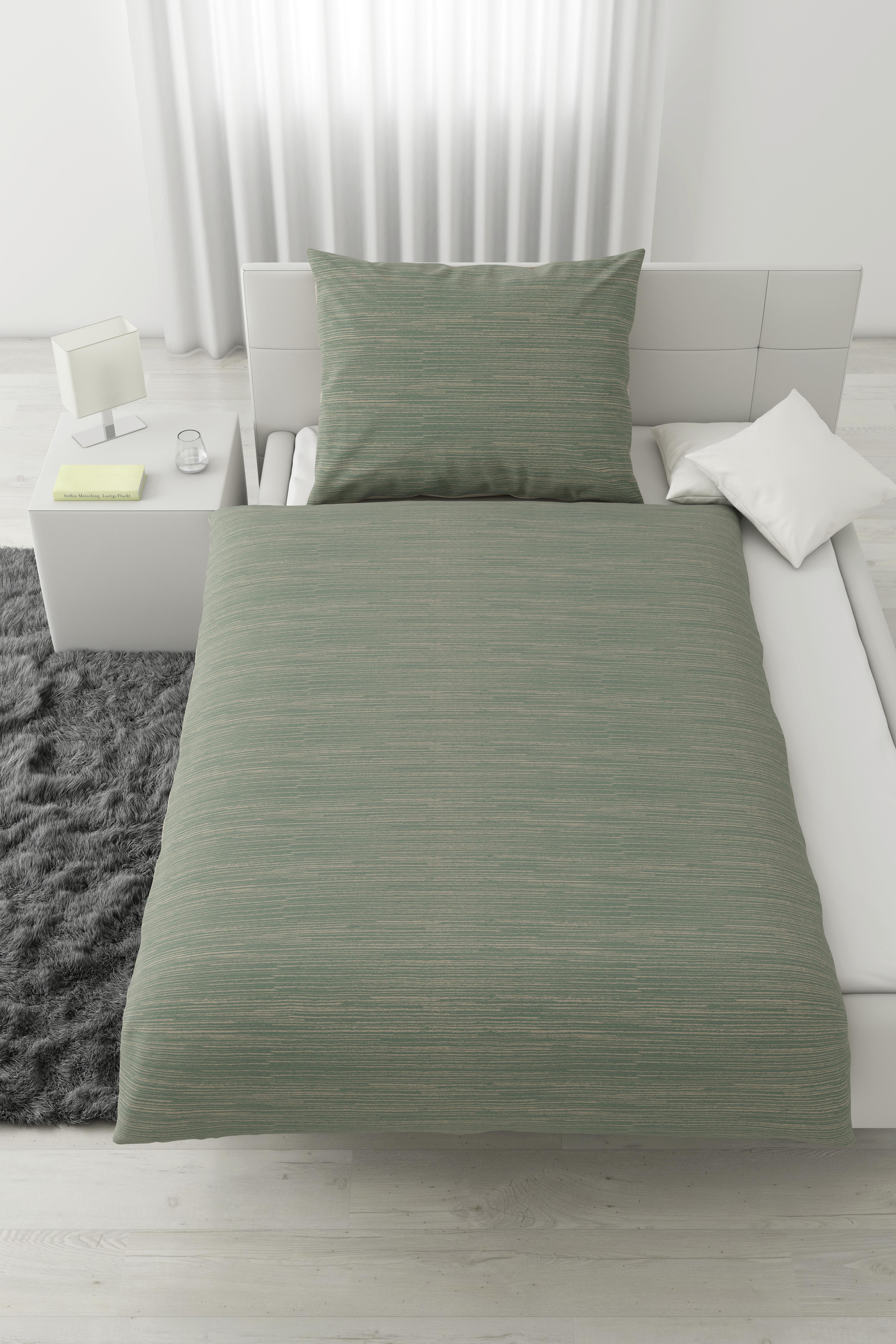 Kétoldalas Ágyneműhuzat Matthias - bézs/zöld, Modern, textil (140/200cm) - Modern Living