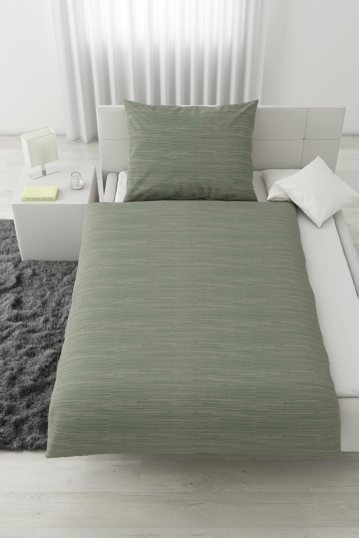 Kétoldalas Ágyneműhuzat Matthias - bézs/zöld, Modern, textil (140/200cm) - Modern Living