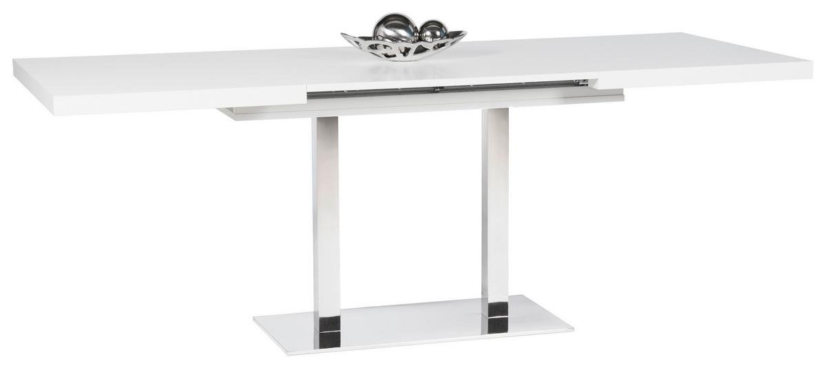 STÓŁ DO JADALNI QUADRATO - kolor stalowy/biały, Konventionell, materiał drewnopochodny/metal (120/80/74cm) - MID.YOU