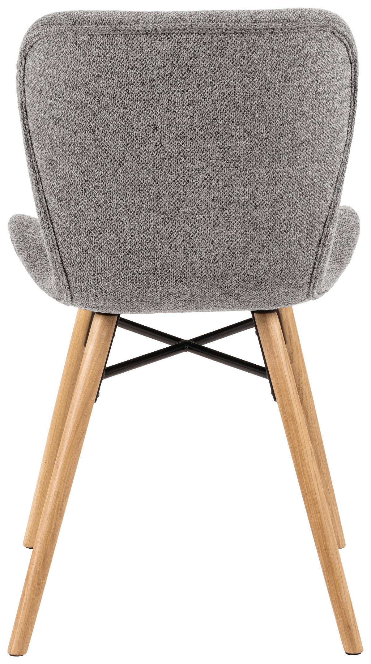 KRZESŁO BATILDA -A1 - kolor naturalny/szary, Design, metal/drewno (47/82,5/53cm) - MID.YOU