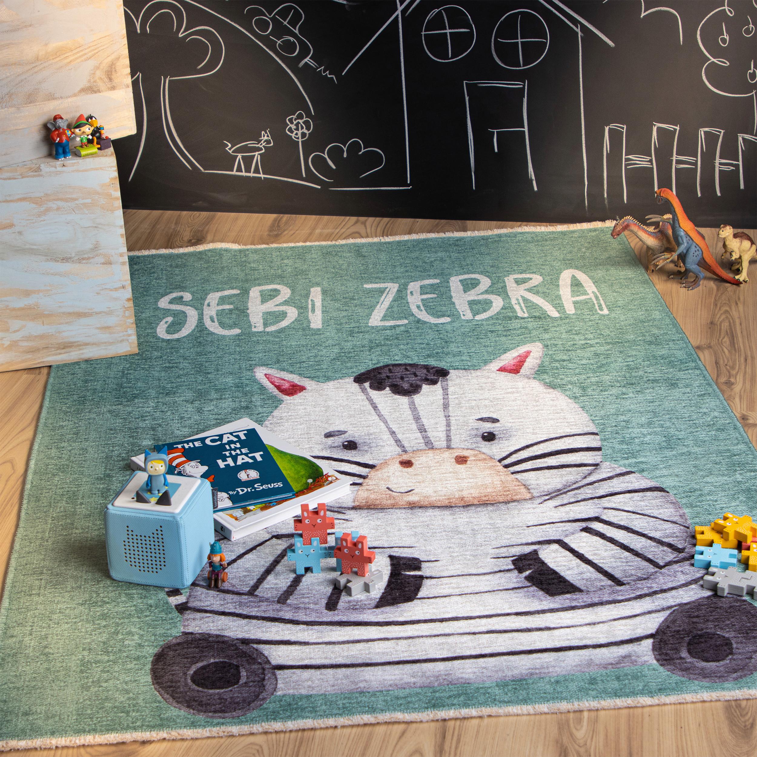 KINDERTEPPICH MY GRETA - Weiss/Jadegrün, Trend, Textil (115/170cm) - Ben'n'jen
