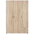 Omara Za Oblačila Base - hrast/srebrna, umetna masa/leseni material (120/177/52cm) - Mömax modern living