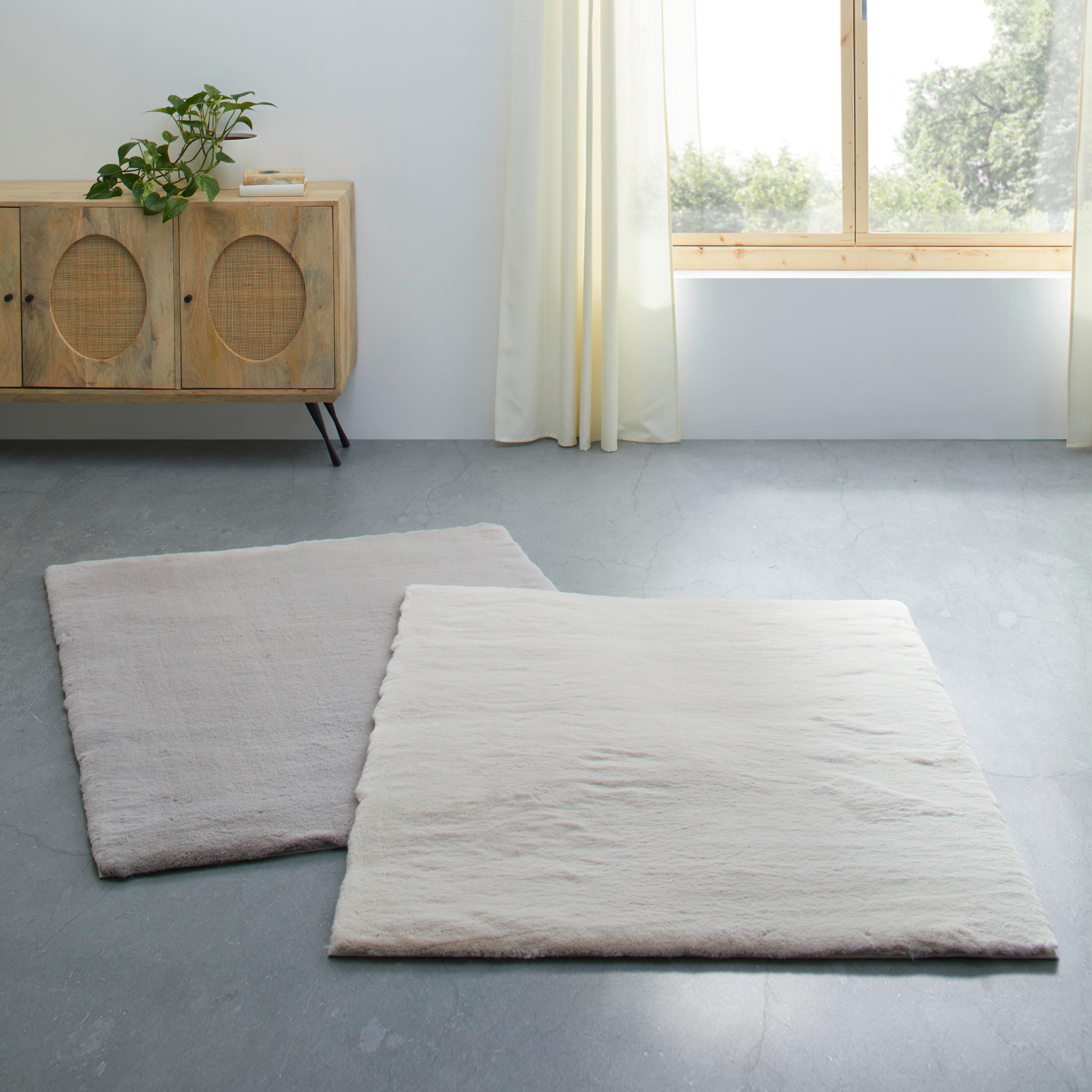 VÄVD MATTA FUZZY 2 - cremefärgad, Modern, textil (120/170cm) - Mömax