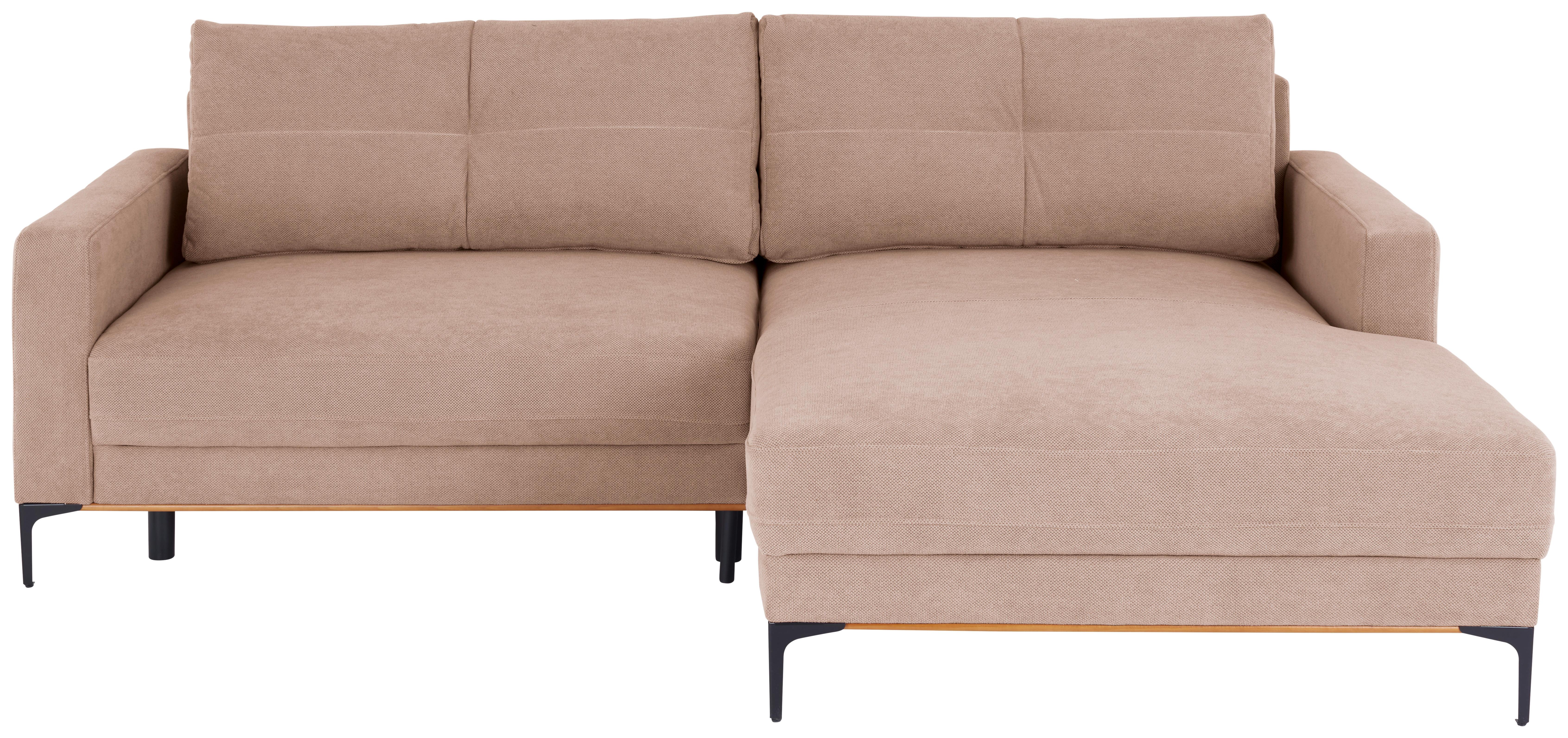 Kutna Garnitura Bergamo - ružičasta/crna, Moderno, tekstil/metal (238/162cm) - Ondega
