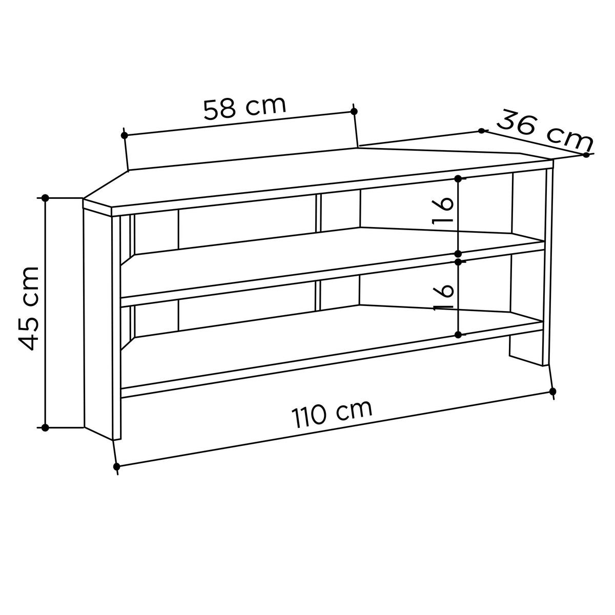 Nizka Omarica Thales - bela, Design, leseni material (114/45/36cm) - Livetastic