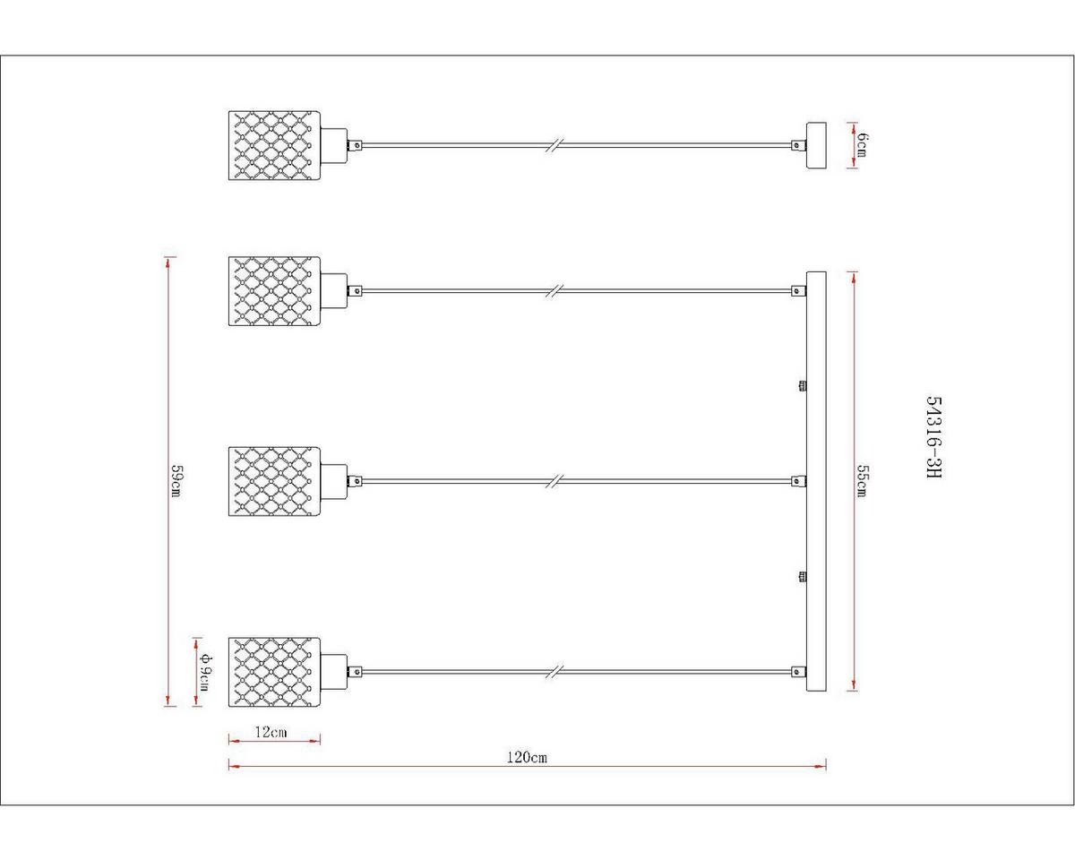 HÄNGELEUCHTE 54316-3H  ALONSO - Klar/Chromfarben, Basics, Glas/Kunststoff (59/9/120cm) - Globo