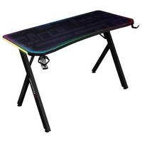 Gamingtisch XR Lumio ca. 110x55x75 cm Schwarz mit LED - Schwarz, MODERN, Holzwerkstoff/Metall (110/55/75cm) - X Rocker