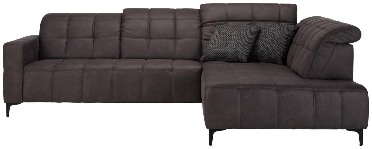 Canapea modulară PANAMA - antracit, Konventionell, textil (304cm) - Premium Living