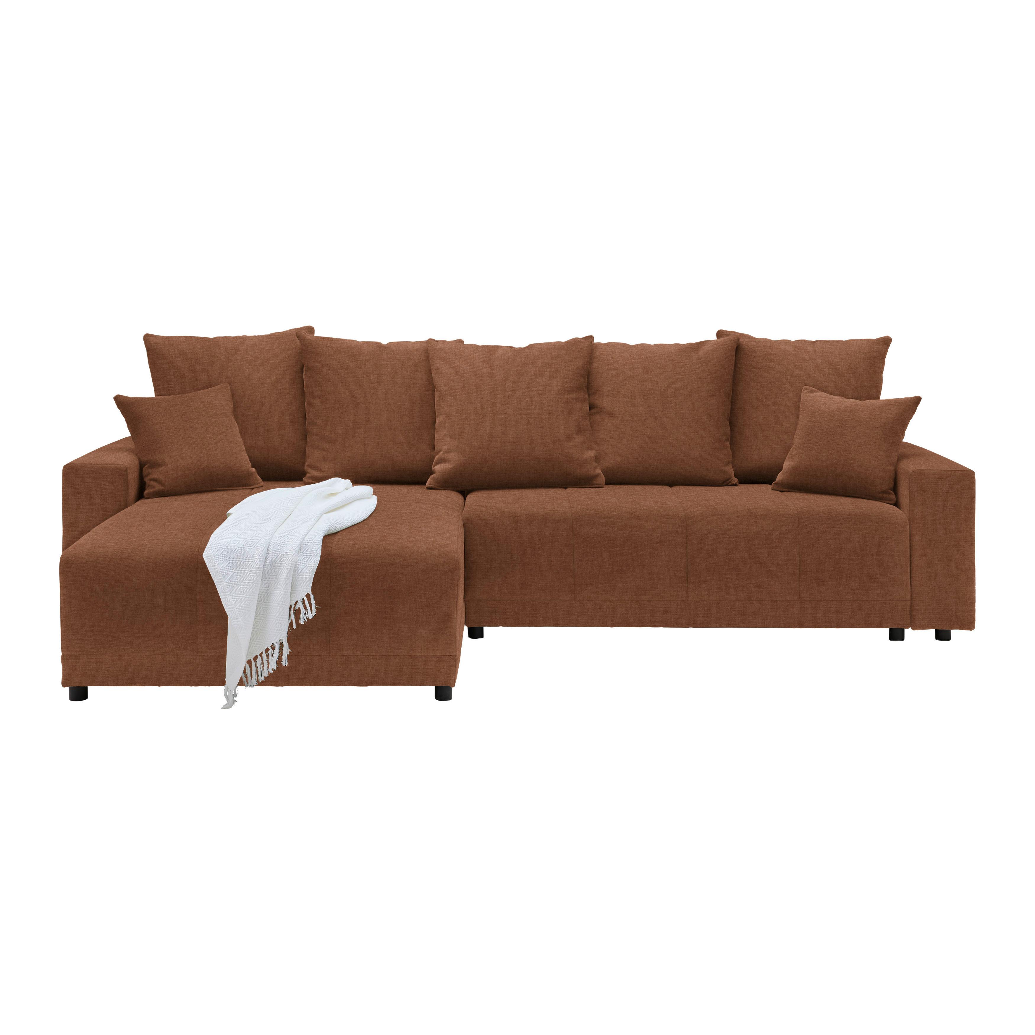 Ecksofa Alatri Cognac - Cognac/Schwarz, MODERN, Kunststoff/Textil (289/90/176cm) - Based